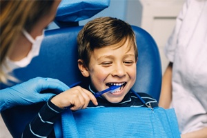 young boy at dentist