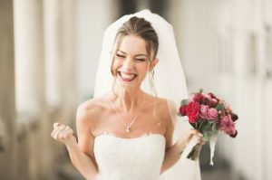 Happy bride on her wedding day